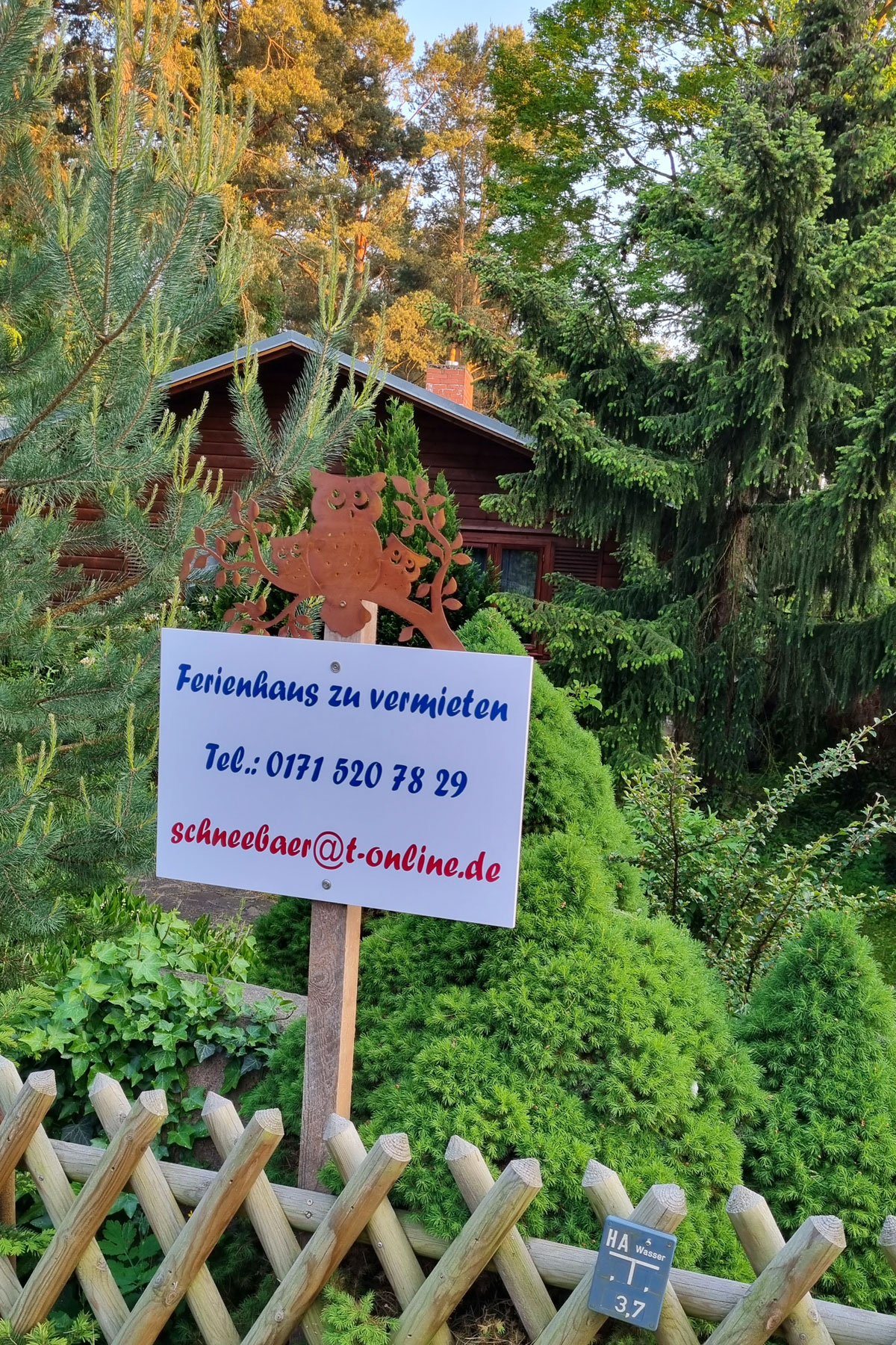 Schild am Ferienhaus